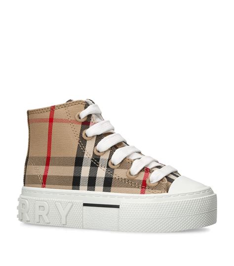 burberry high top leather check sneakers|padded classic burberry sneakers.